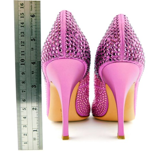 Unworn FERRAGAMO Degraded Lavender Sparkling Crystal Encrusted Heel Pumps 9 - Picture 6 of 11